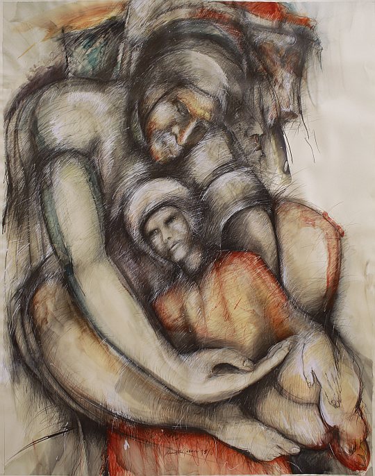 © İsmail Çoban - 'Taranta Babu'ya Mektuplar' serisinden, desen, karisik teknik, 130 x 100 cm., 1995