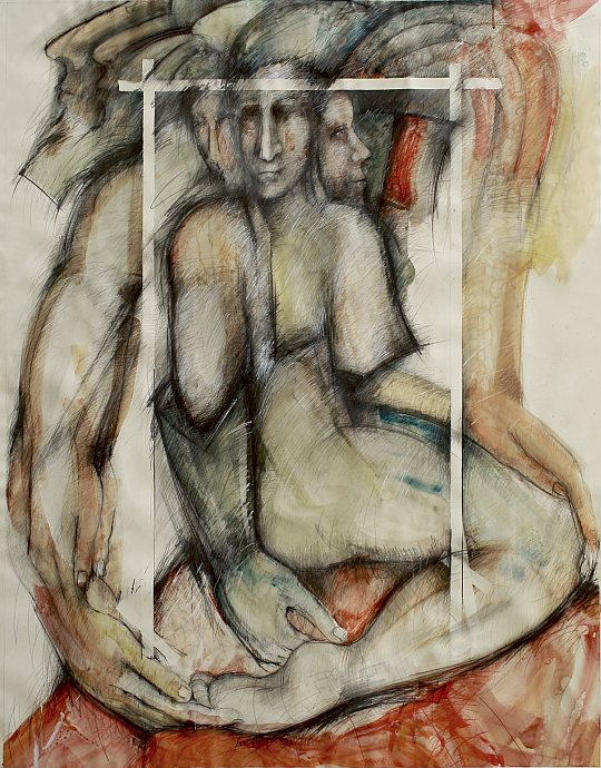 © İsmail Çoban - 'Taranta Babu'ya Mektuplar' serisinden, desen, karisik teknik, 130 x 100 cm., 1995