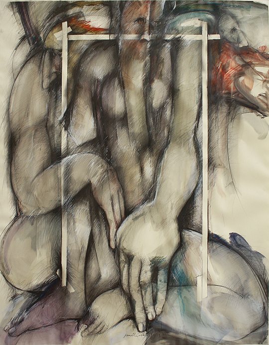 © İsmail Çoban - 'Taranta Babu'ya Mektuplar' serisinden, desen, karisik teknik, 130 x 100 cm., 1995