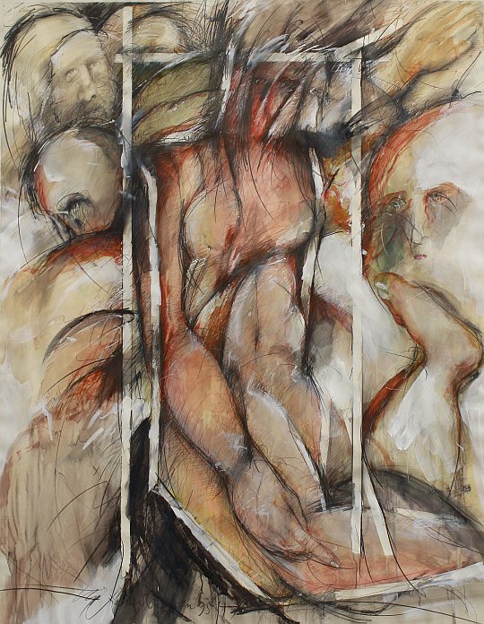 © İsmail Çoban - 'Taranta Babu'ya Mektuplar' serisinden, desen, karisik teknik, 130 x 100 cm., 1995