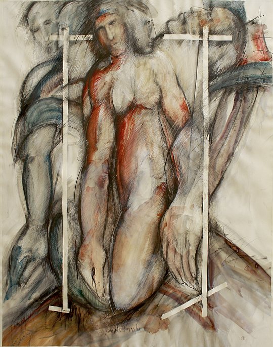 © İsmail Çoban - 'Taranta Babu'ya Mektuplar' serisinden, desen, karisik teknik, 130 x 100 cm., 1995