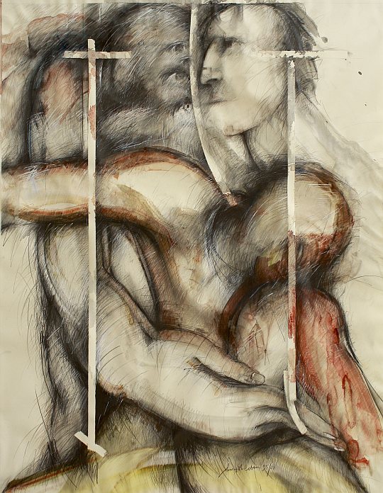 © İsmail Çoban - 'Taranta Babu'ya Mektuplar' serisinden, desen, karisik teknik, 130 x 100 cm., 1995