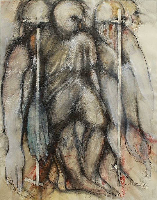 © İsmail Çoban - 'Taranta Babu'ya Mektuplar' serisinden, desen, karisik teknik, 130 x 100 cm., 1995