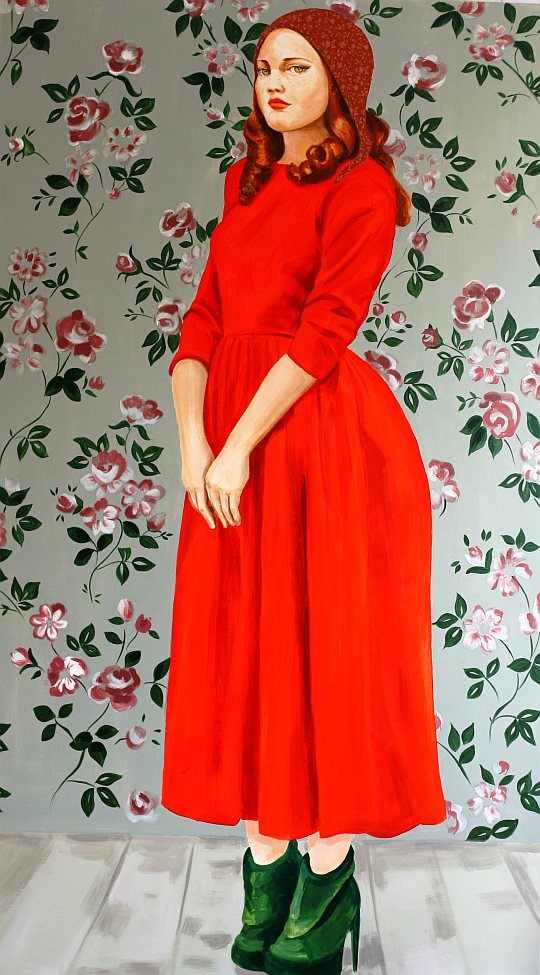 Ceyda Aldemir P. - 'Retro Bebekler', tuval üzerine akrilik, 110 x 190 cm., 2012