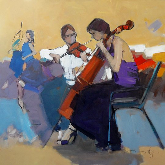 Mustafa Köseoğlu, tuval üzerine akrilik, 80 x 80 cm.